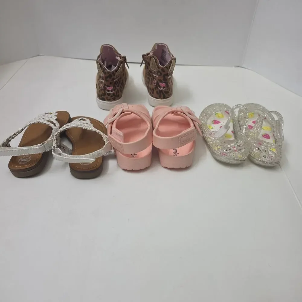 Lot Of 4 Pairs Of Toddler Girls Sz 6 Shoes Sandals + Boots Excellent Condition